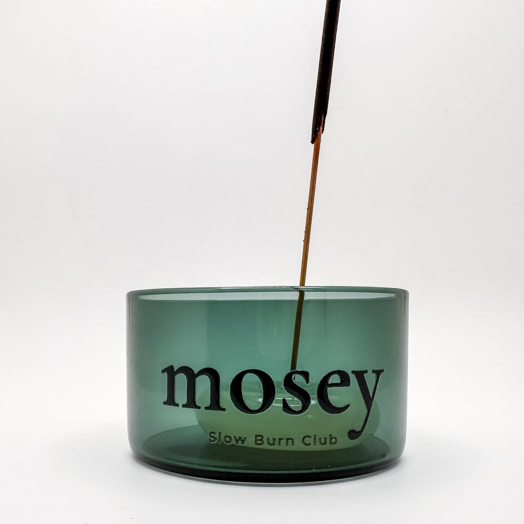 Green Glass Incense Holder