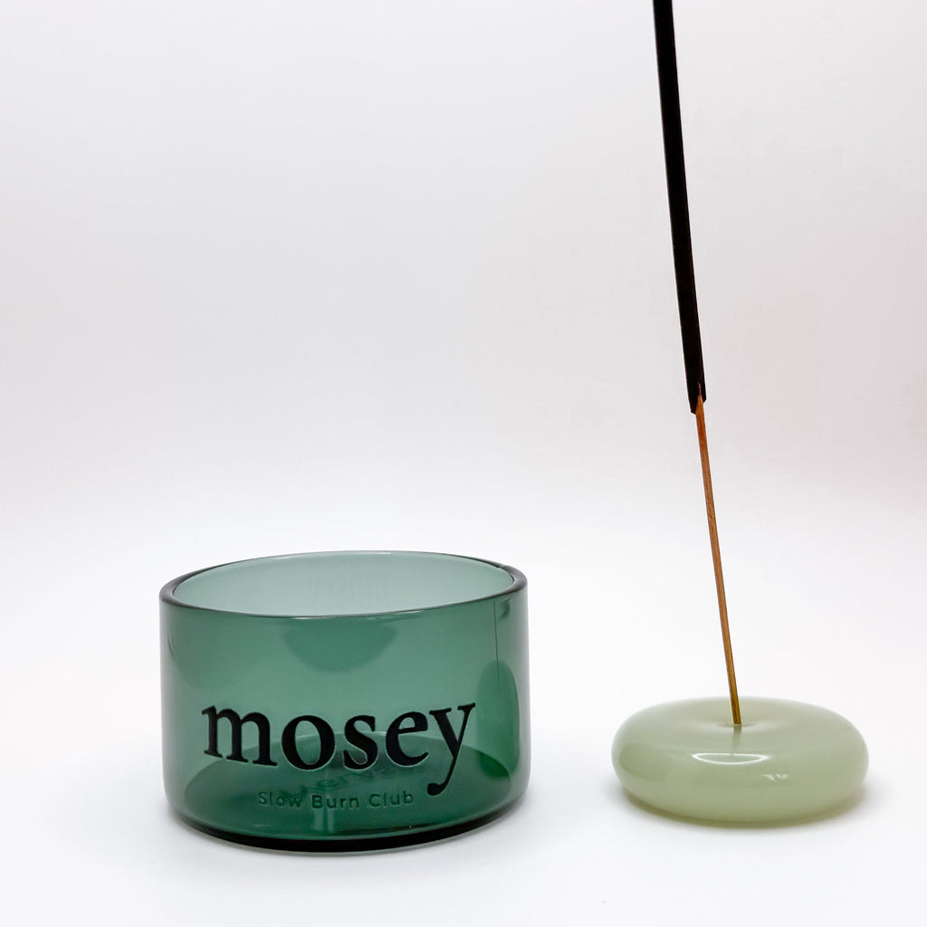 Green Glass Incense Holder