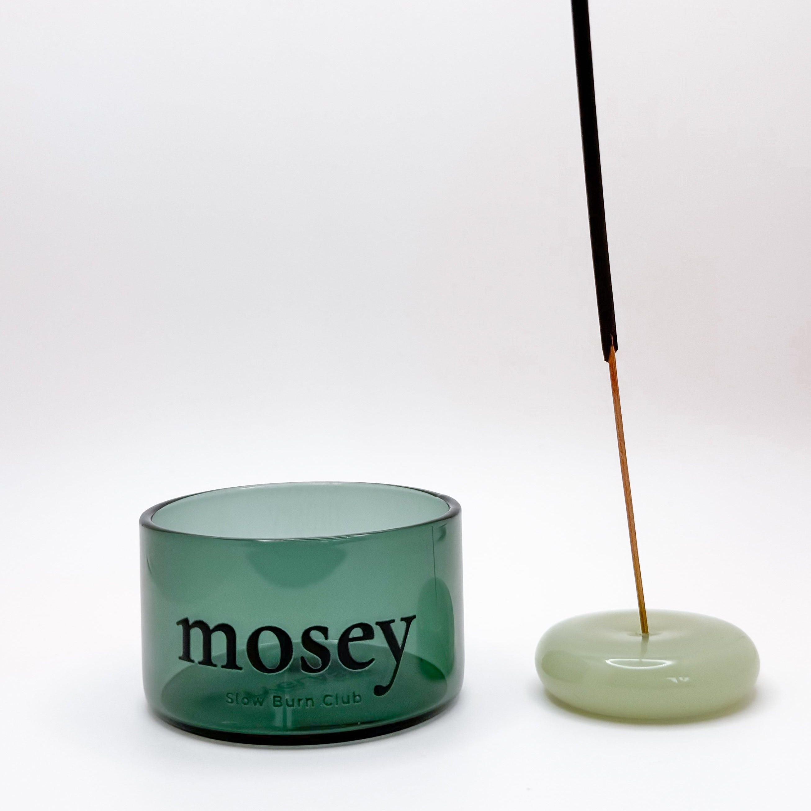 Green Glass Incense Holder