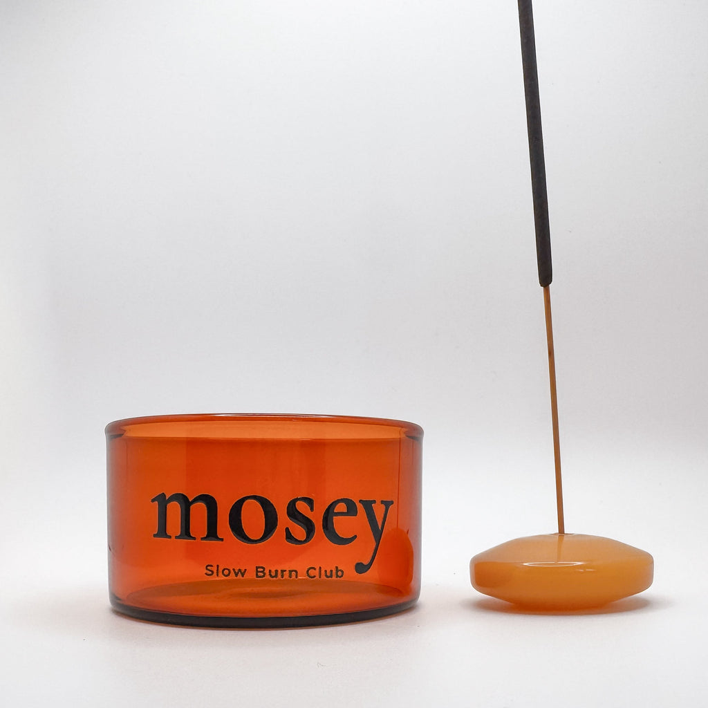Amber Glass Incense Holder