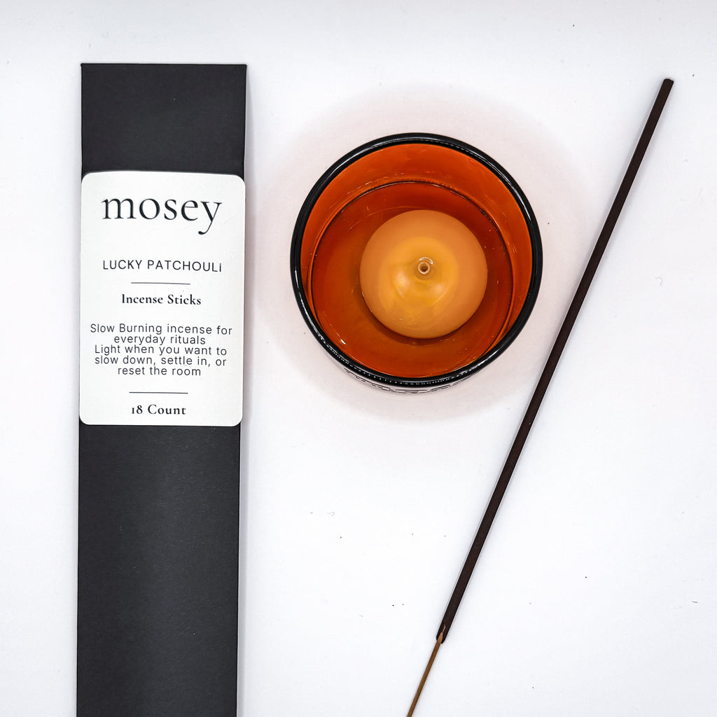 Amber Glass Incense Holder