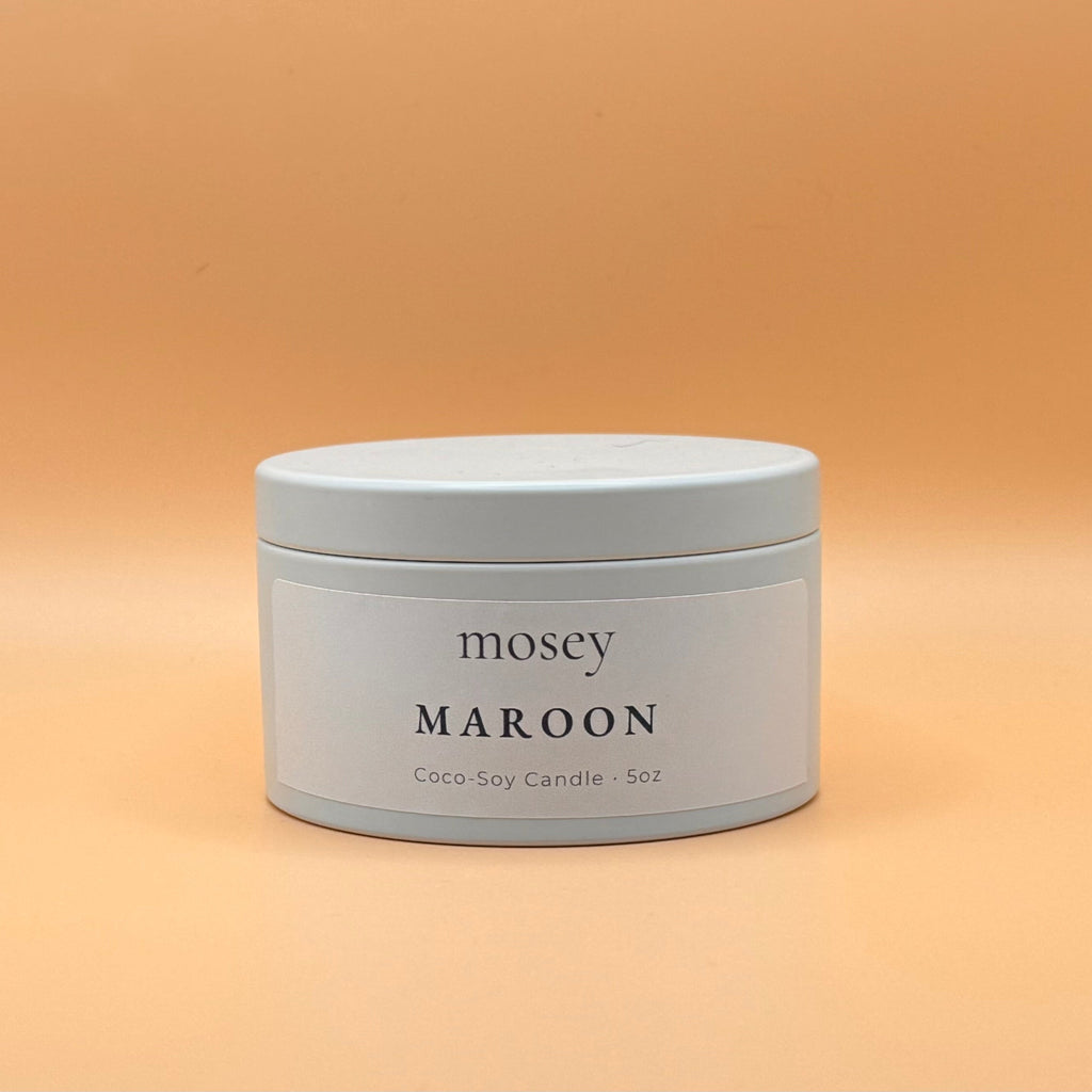 Maroon 5oz Tin Candle