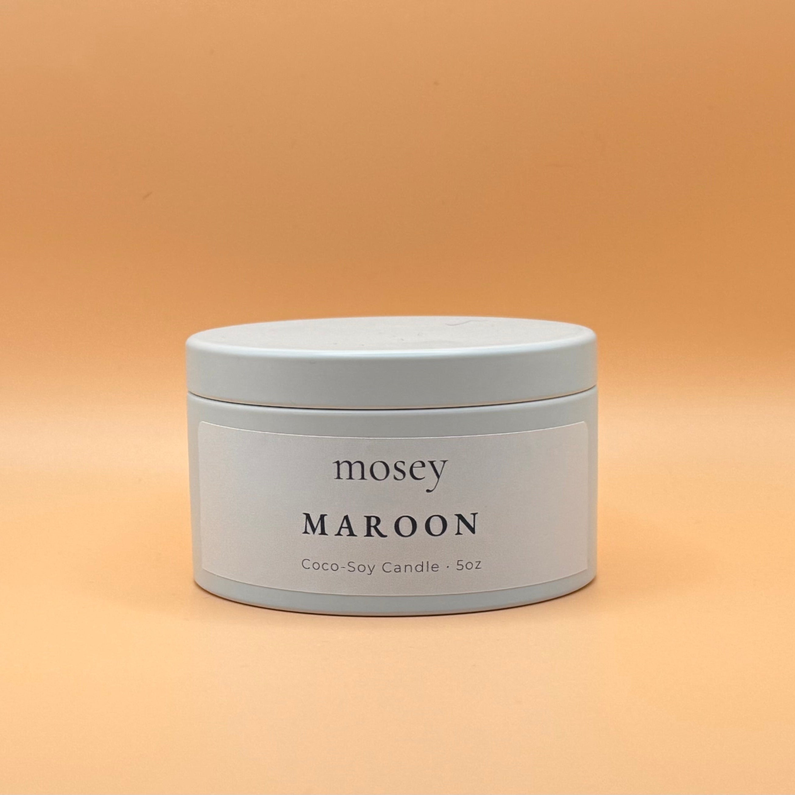 Maroon 5oz Tin Candle