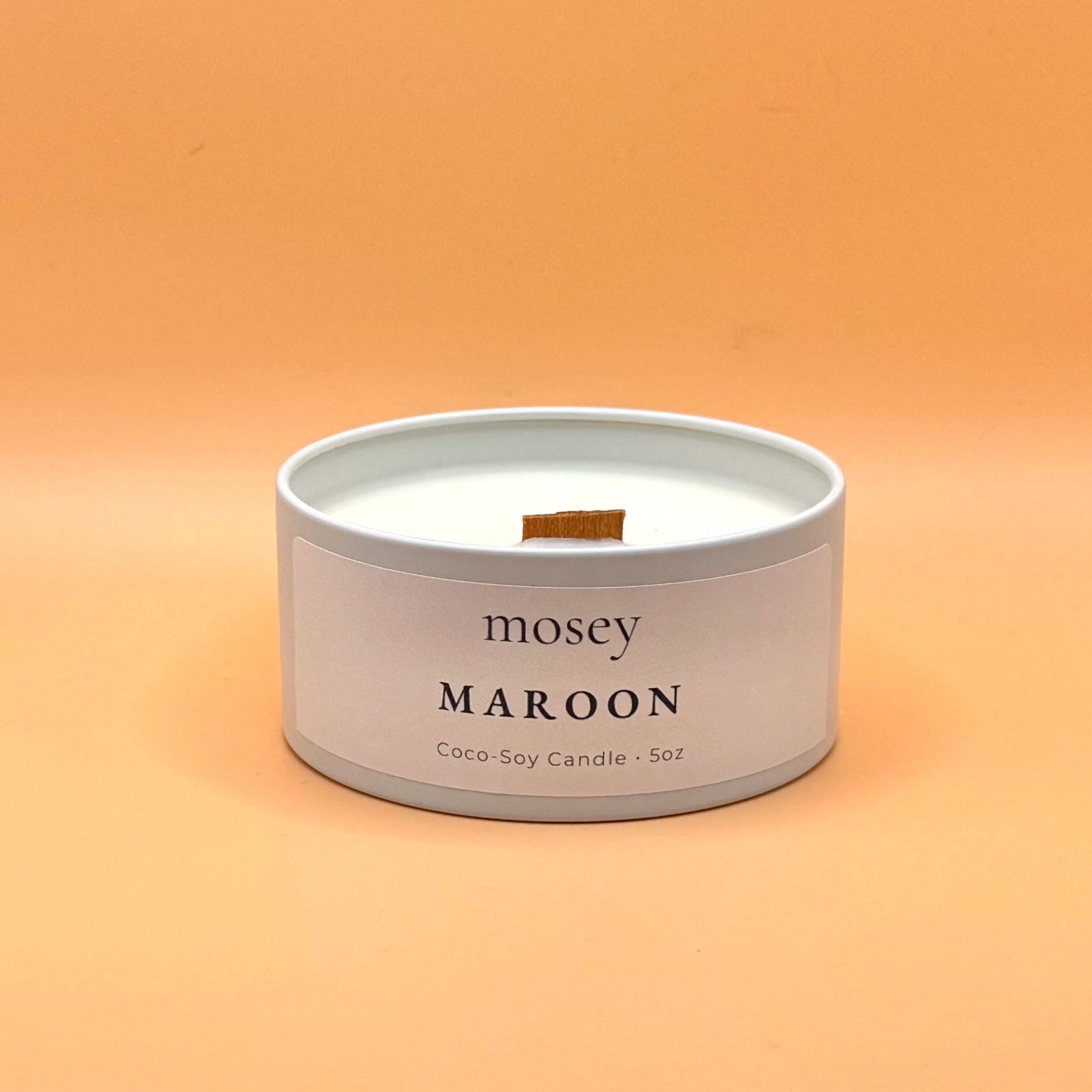 Maroon 5oz Tin Candle
