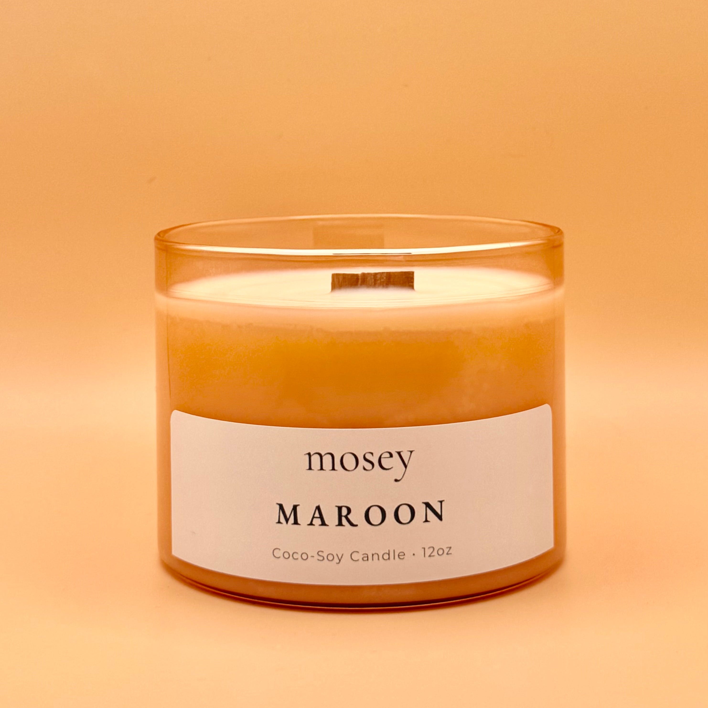 Maroon 12oz Glass Candle